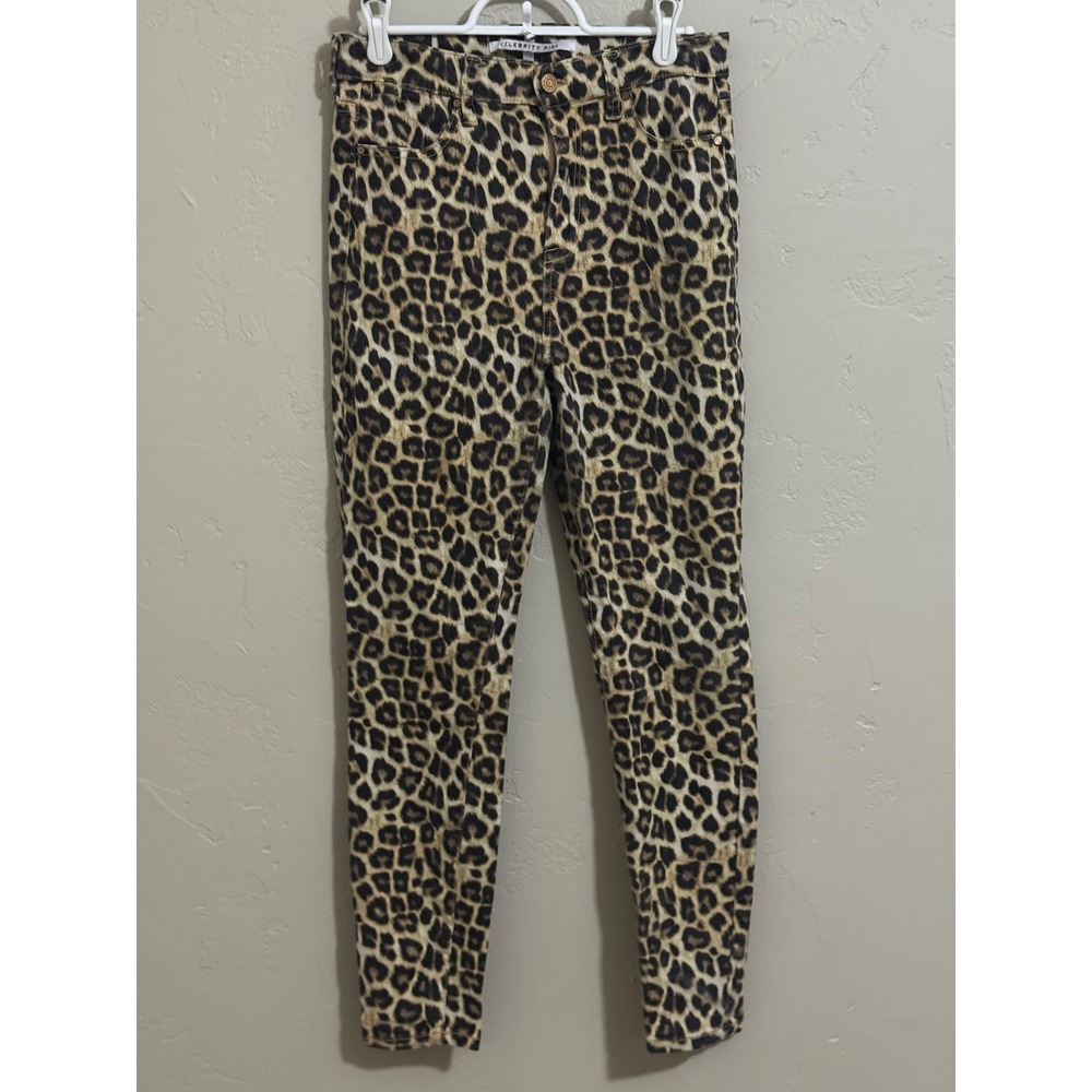CELEBRITY PINK High Rise Ankle Skinny Leopard Print Jeans